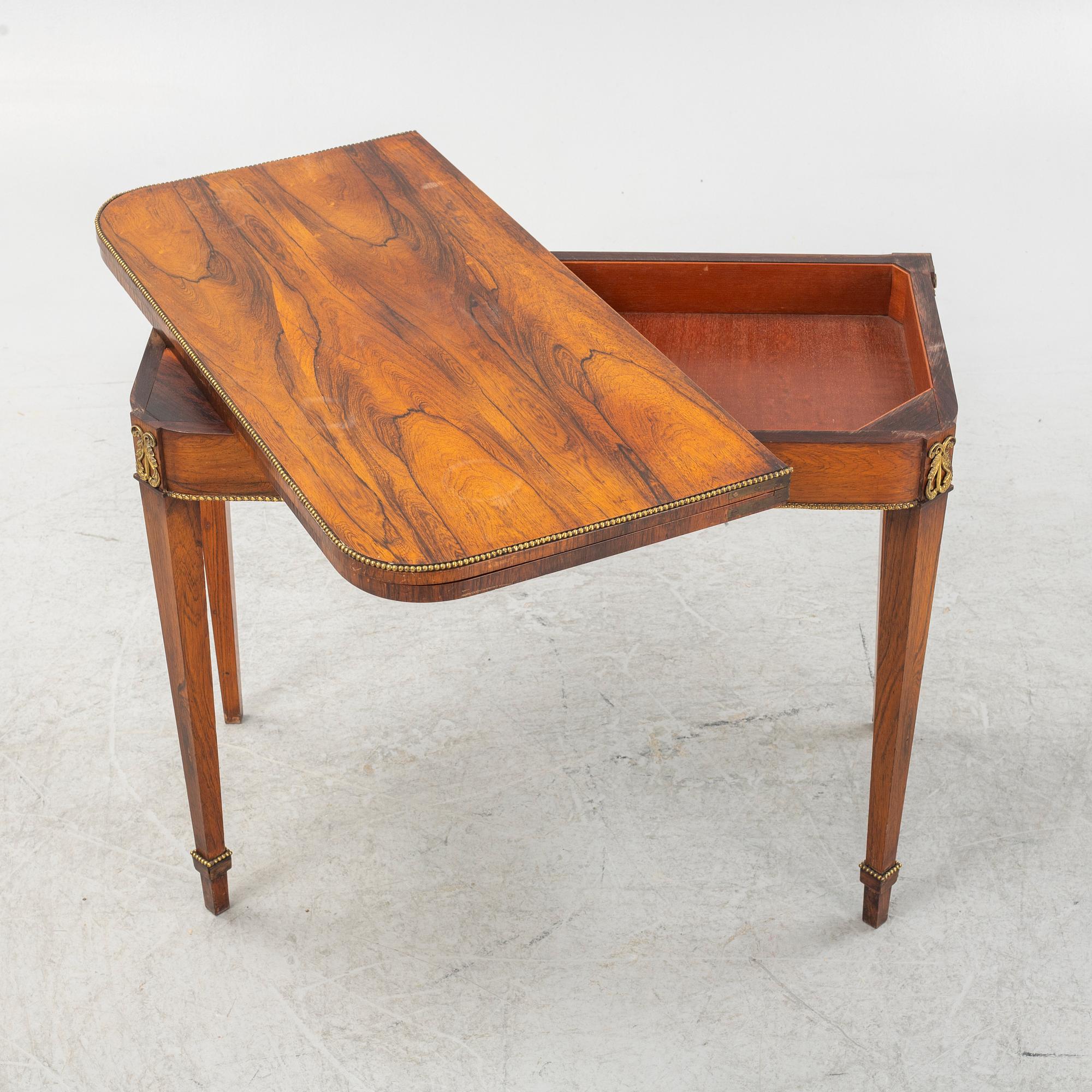 Gaming table, late Gustavian style, circa 1800.