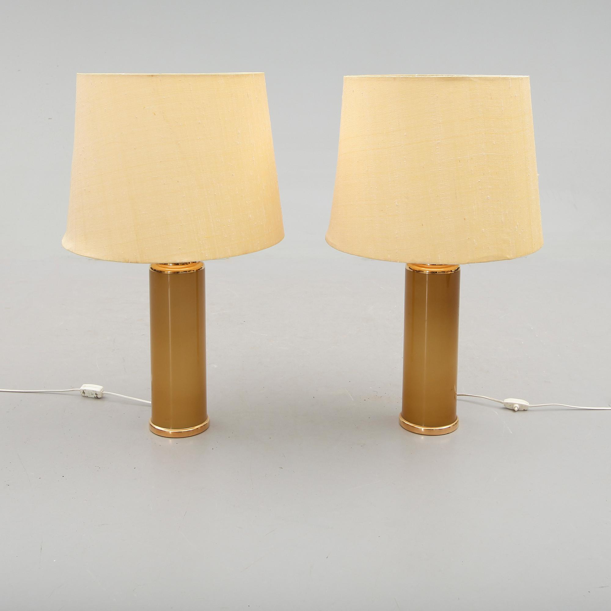 BORDSLAMPOR, 1 par, glas, Luxus, 1900-talets andra hälft.