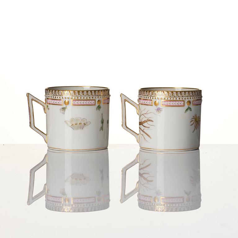 A Royal Copenhagen 'Flora Danica' service for two, Denmark, 20th century. (12 pieces).