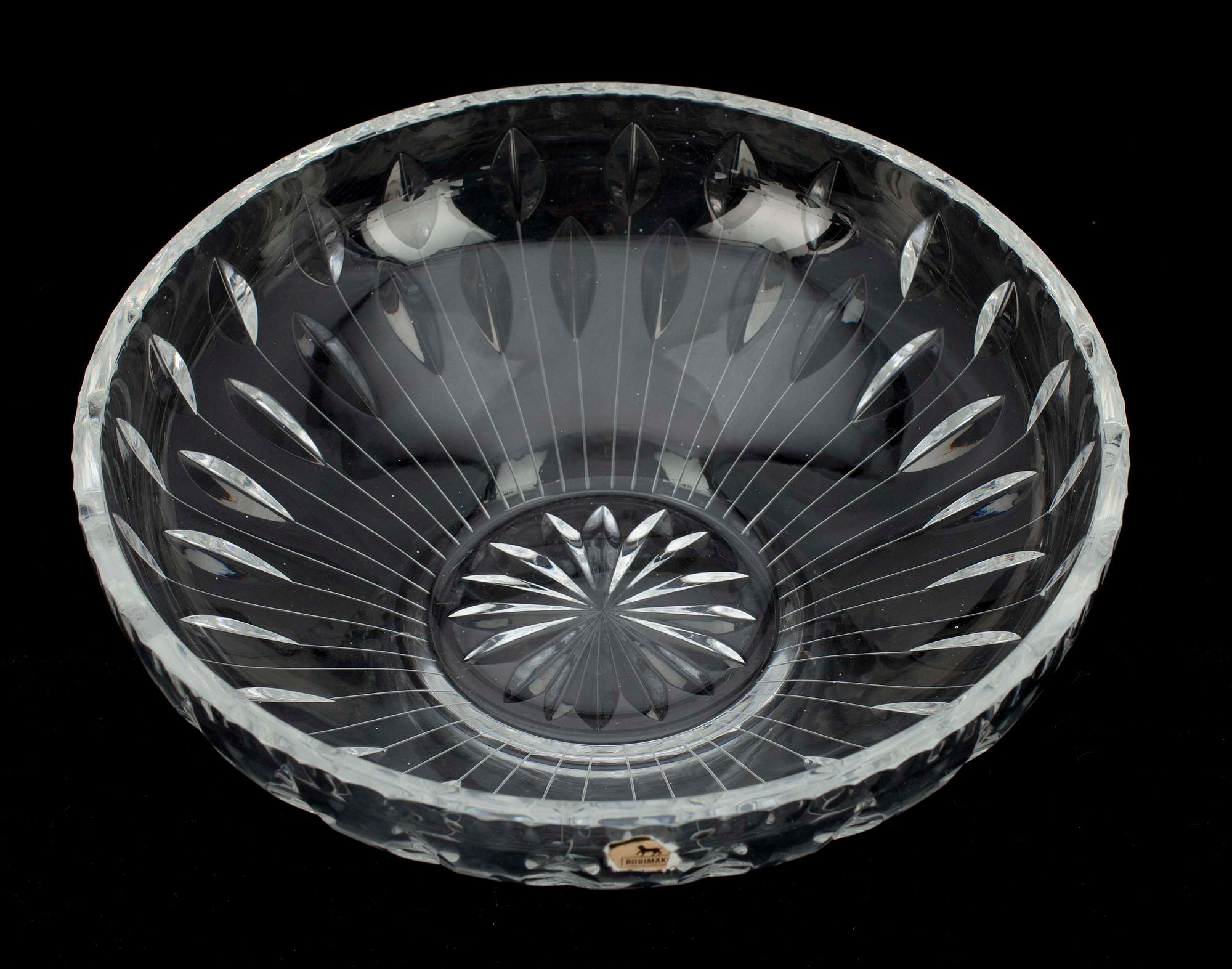 KRISTALLSKÅL, glas, Riihimäen Lasi Oy. 1900-talets senare hälft.