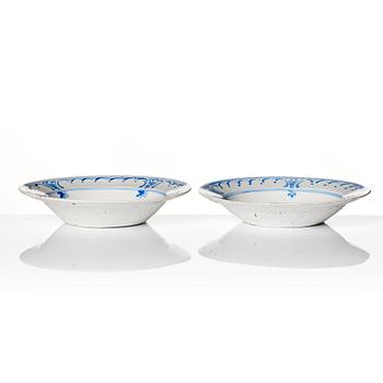 A pair of Swedish faience dishes, Rörstrand, 18th Century.