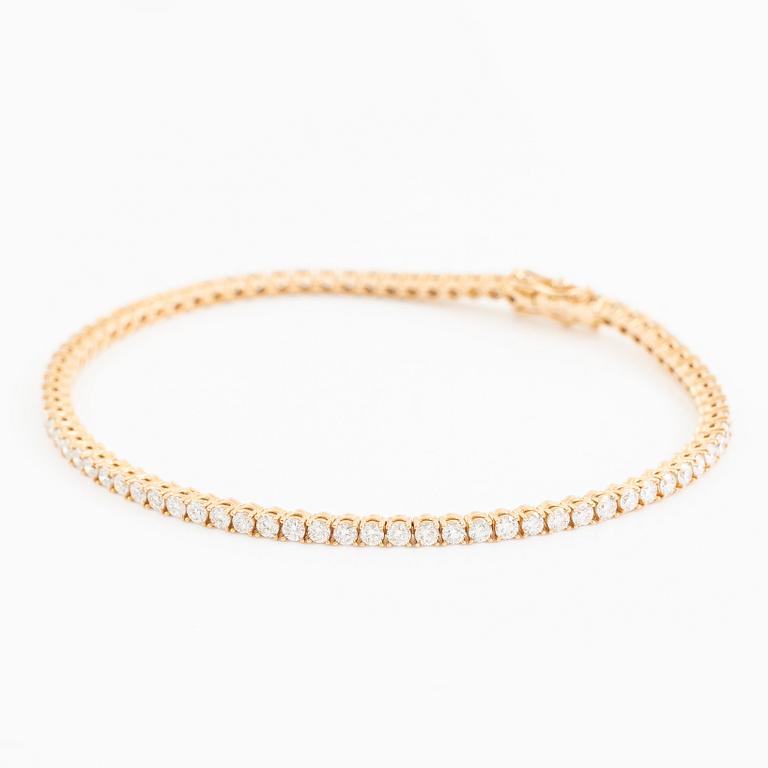 Tennisarmband 18K roséguld med briljantslipade diamanter.