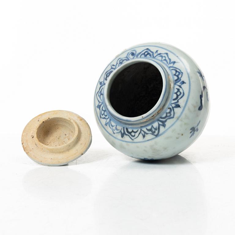 A group of blue and white porcelain, Ming dynasty (1368-1644).