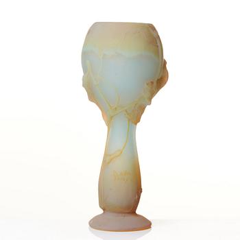 Daum, an Art Nouveau mould blown soufflé glass vase, Nancy, France.