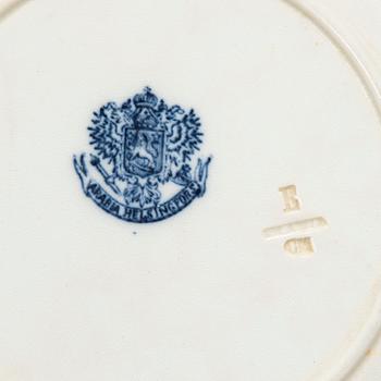 Matservis, 42 delar, fajans, Arabia Finland 1800-talets slut.
