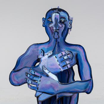 Timo Solin, skulptur, bemålad metall/järn, signerad och daterad -93.