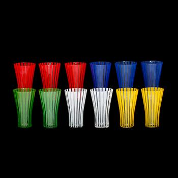 GLAS, 12 st, "Strict" Bengt Orup, Johansfors. 1950-tal.