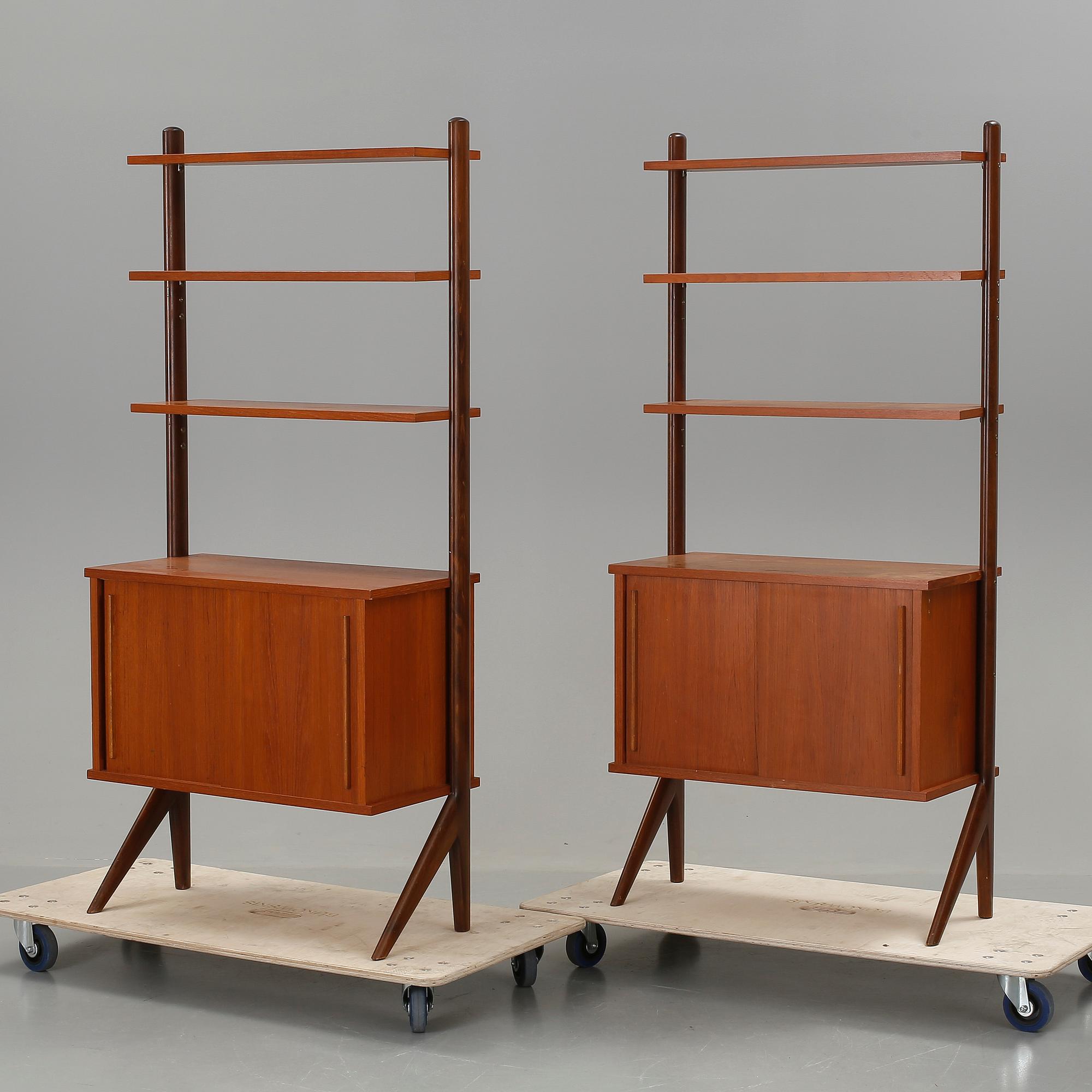 BOKHYLLOR, ett par, teak, 1950/60-tal.
