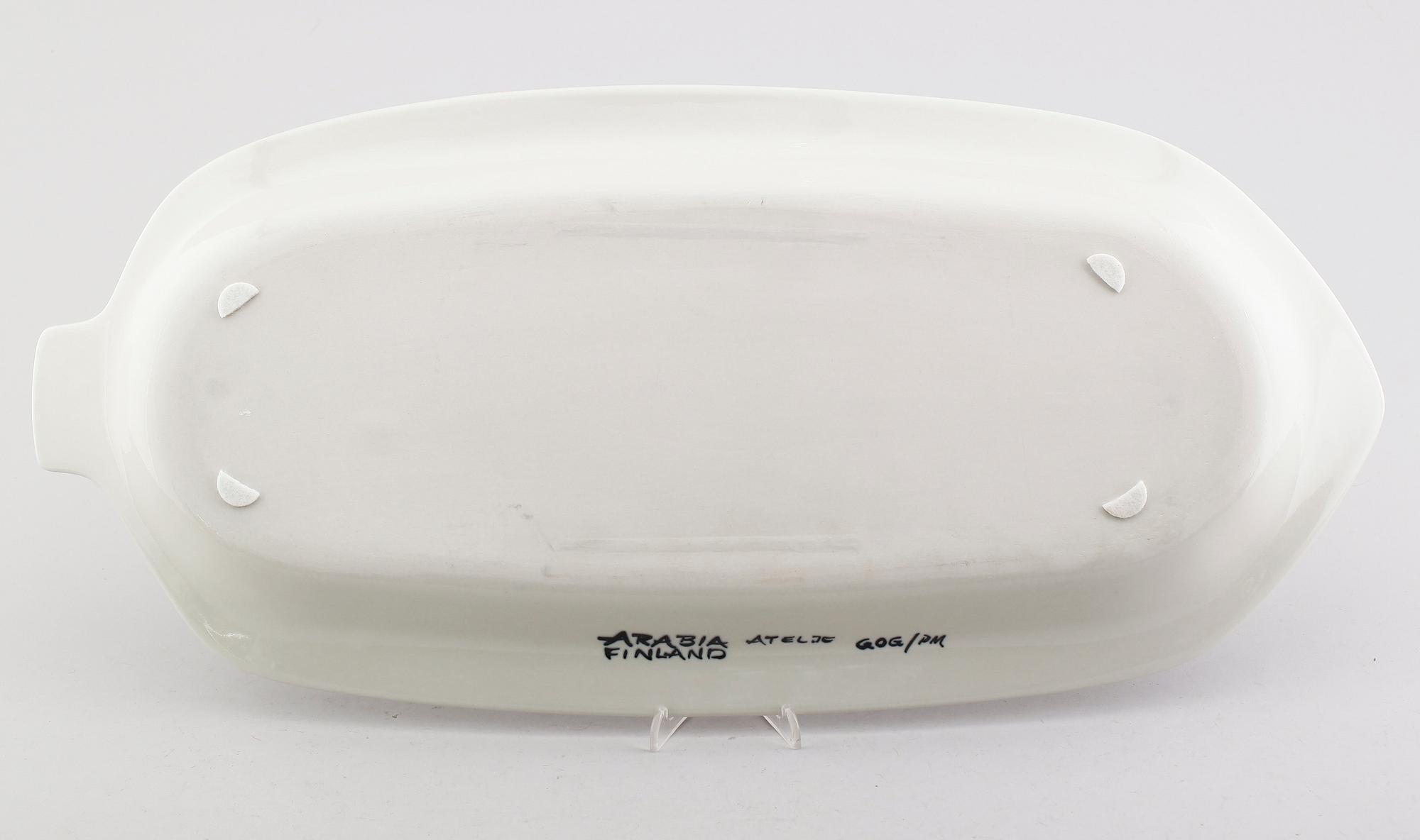 FISKFAT, keramik, Gunvor Olin-Grönqvist, Arabia, 1900-talets andra hälft.