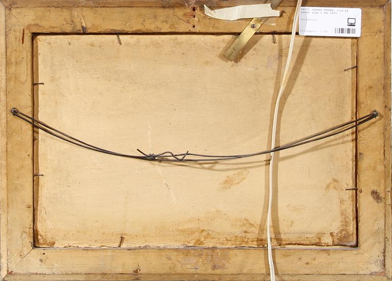 ALFRED THÖRNE, olja på pannå, sign o dat 1879.