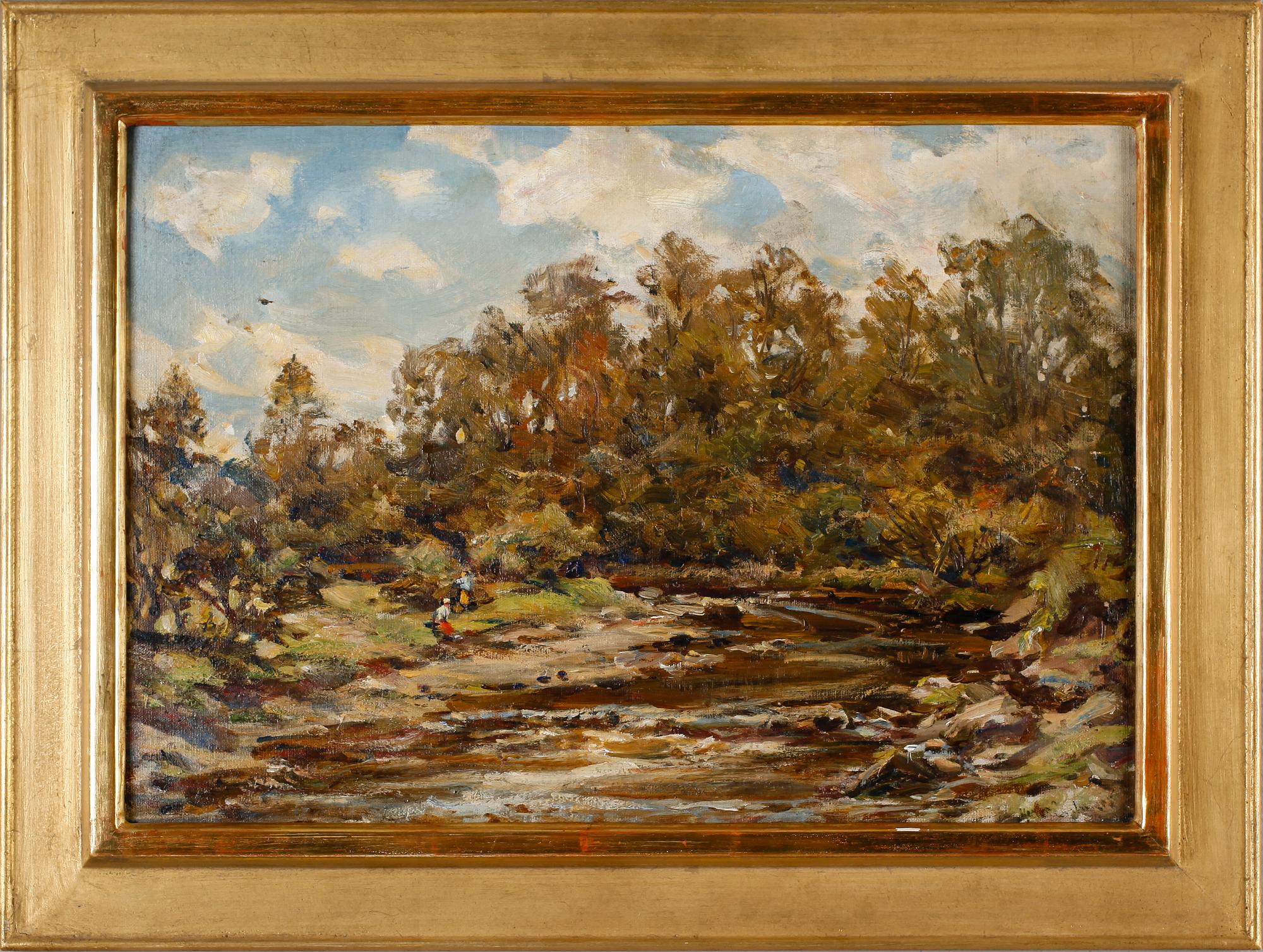 HECTOR CHALMERS, olja på pannå, signerad.