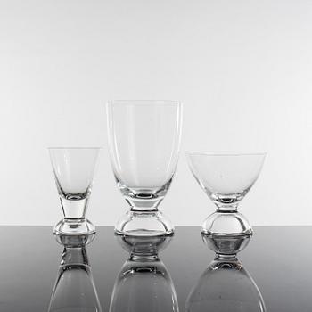 Simon Gate · SIMON GATE, Orrefors/Sandvik, glasservisdelar 25 st, 1940-/50-tal.