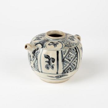 A blue and white pot, Thai, Sawankhalok, 14th/17th Century.