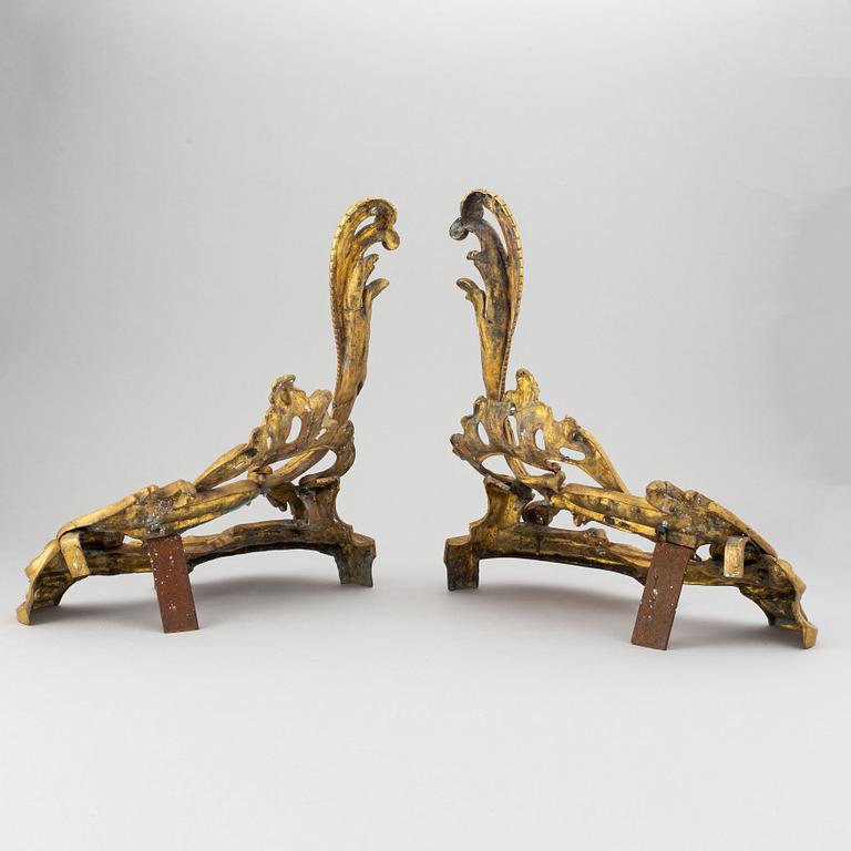 Eldhundar, ett par, Louis XV-stil, 1800-talets slut.