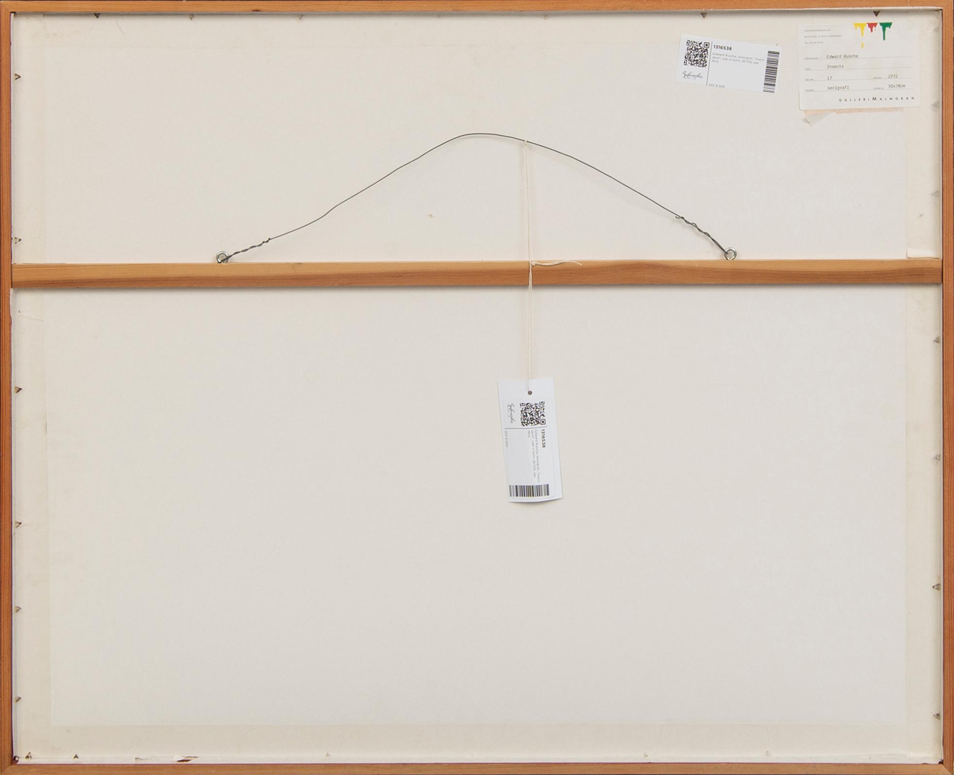 Edward Ruscha, serigraph signed dated and numbered 1972 91/100.