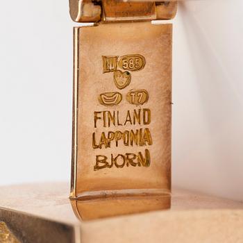 BJÖRN WECKSTRÖM, A pair of 14K gold cufflinks "Ravines". Lapponia 1972.