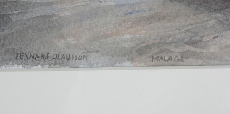 LENNART OLAUSSON, akvarell. Sign Lennart Olausson.