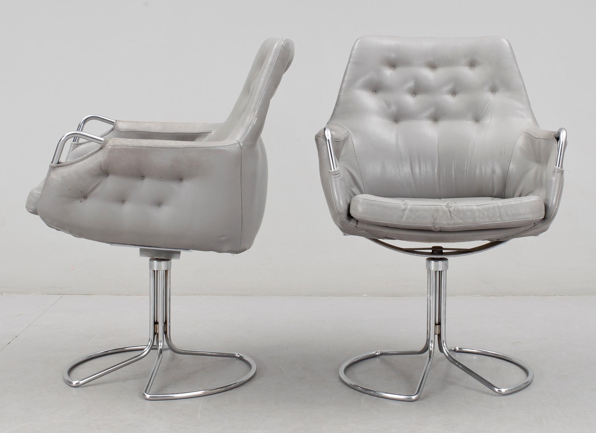 FÅTÖLJER, ett par, "Milton", Bruno Mathsson, DUX, 1900-talets slut.