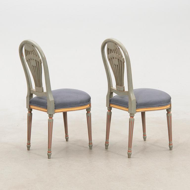 Chairs, 1 pair, Italian Louis XVI style, 20th century.