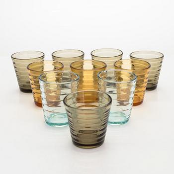 Aino Aalto, a set of 10 'Bölgeblick' drinking glasses for Karhula Glassworks 1930s.