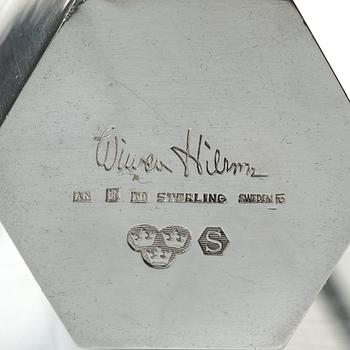 Wiwen Nilsson, a hexagonal sterling silver vase, Lund 1965.