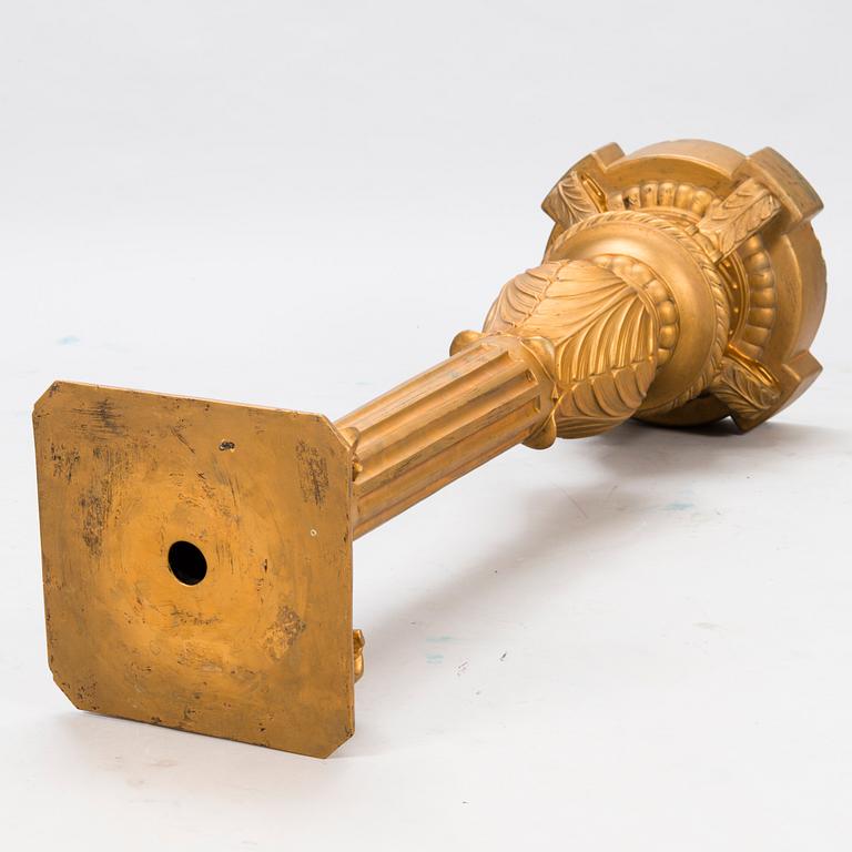 A late 19th Century bronzed ceramic pedestal manufactured by Andstens, Helsinki.