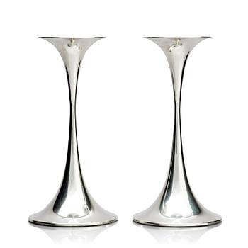 482. Tapio Wirkkala, a pair of 'Trumpetti' silver candlesticks, Tavastehus, Finland 2002.