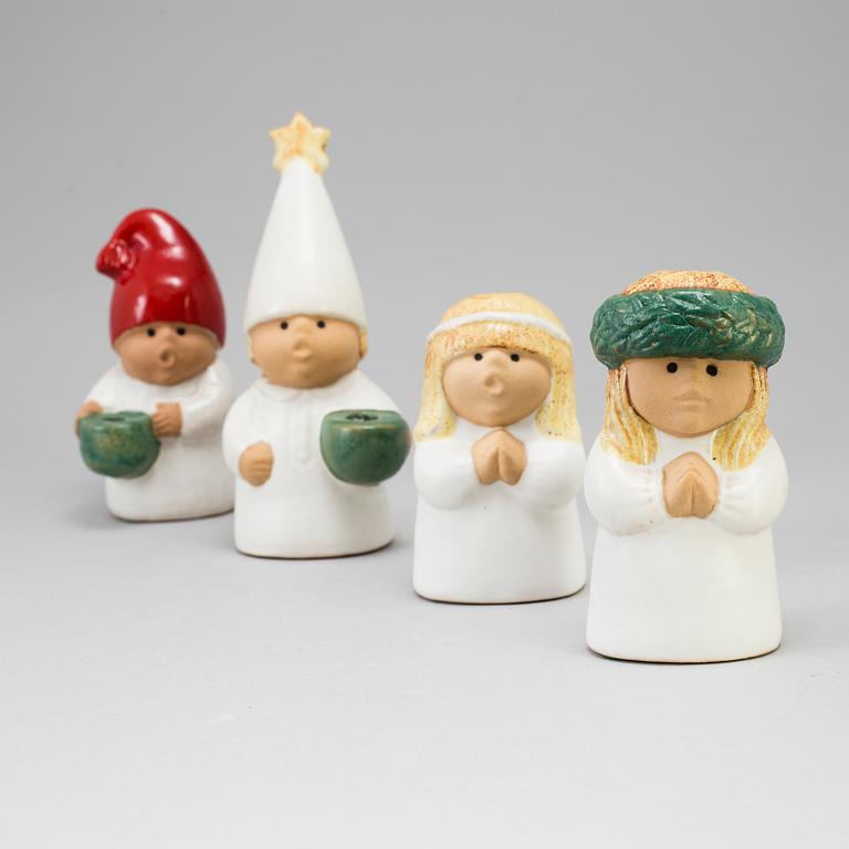 a set of four "Advent" stoneware figurines by Lisa Larson for Rörstrand.