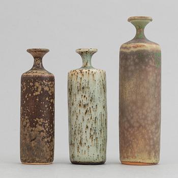 Rolf Palm, a set of ten stoneware miniature vases, Mölle.