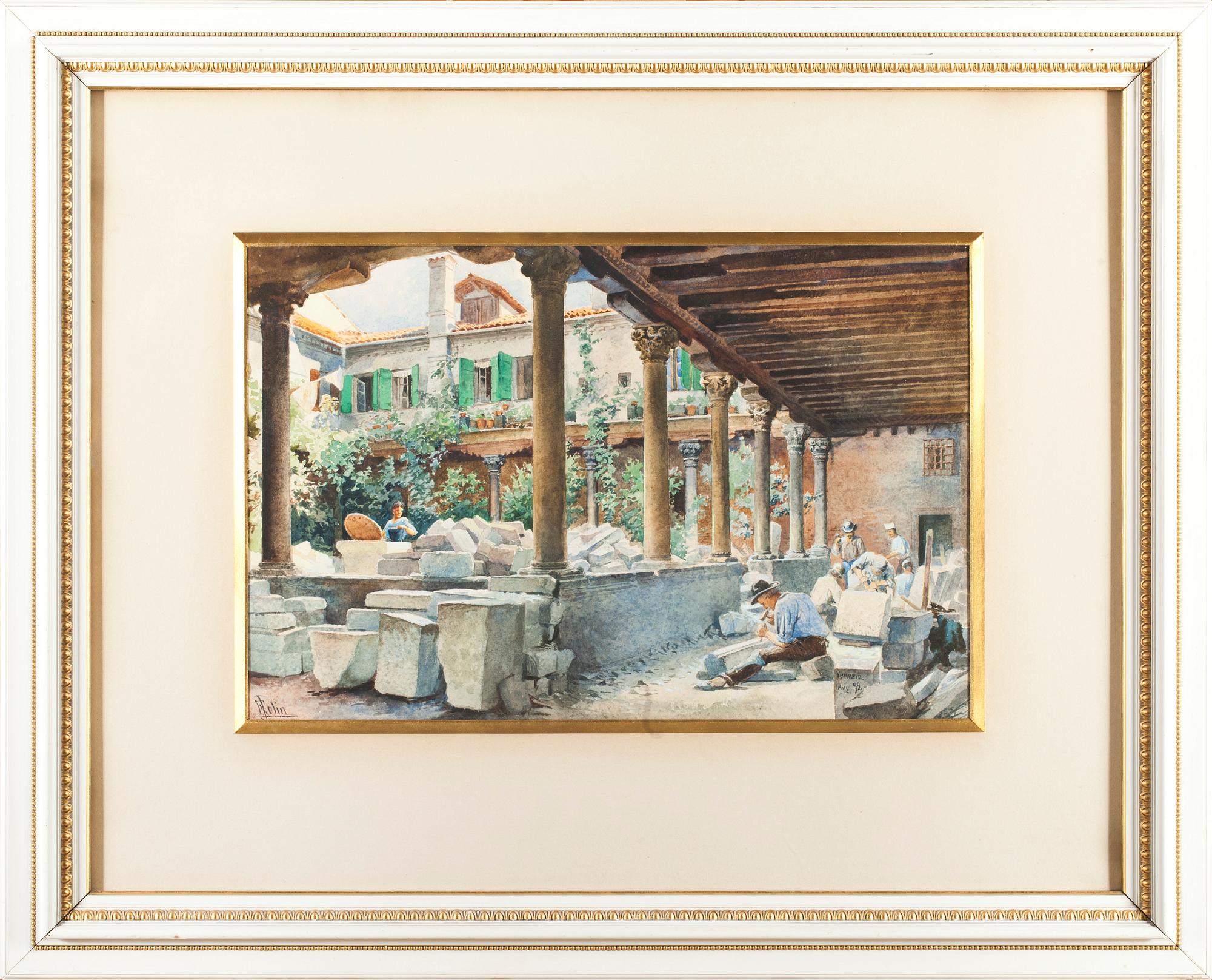 ELLEN JOLIN, akvarell, signerad och daterad Venezia- 92.