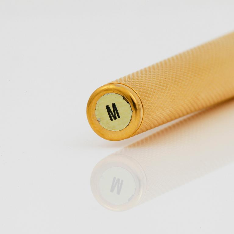 RESERVOARPENNA, gulddoublé, stiftet märkt 14k, för Dunhill av Montblanc, 1980-tal.