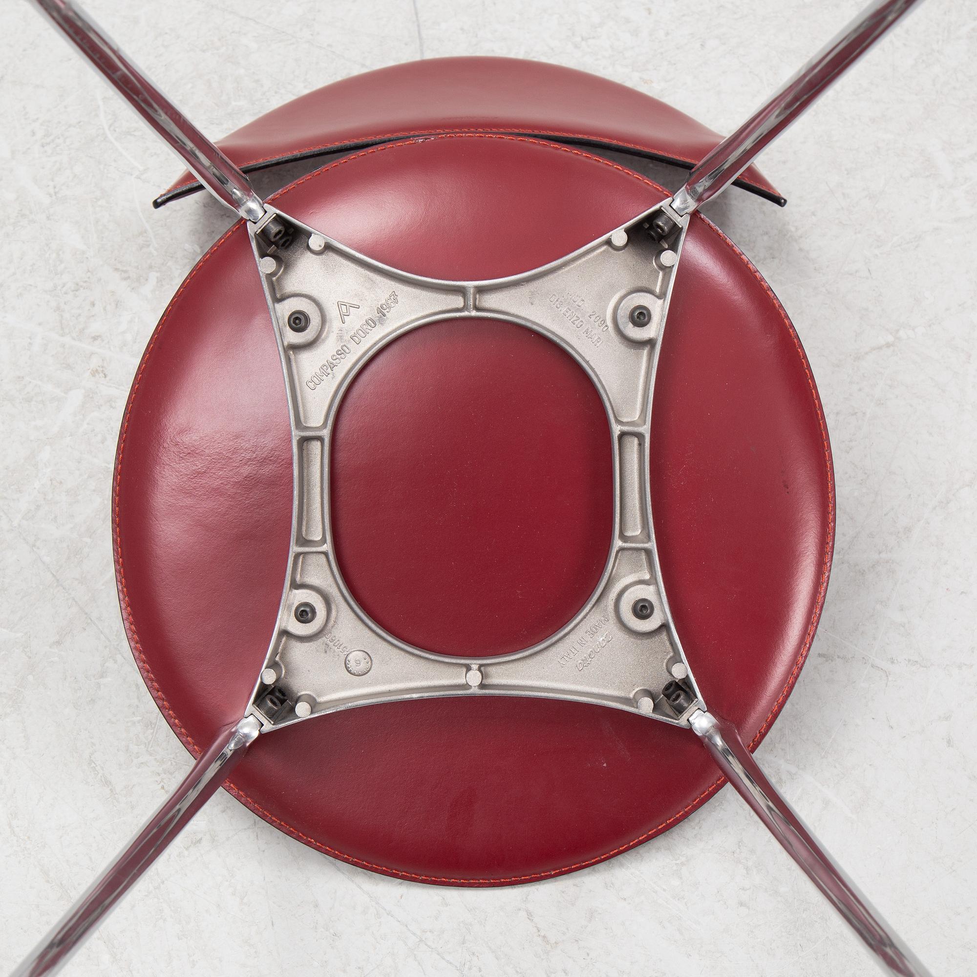 Enzo Mari, stolar, 4 st, "Tonietta", Zanotta, Italien.