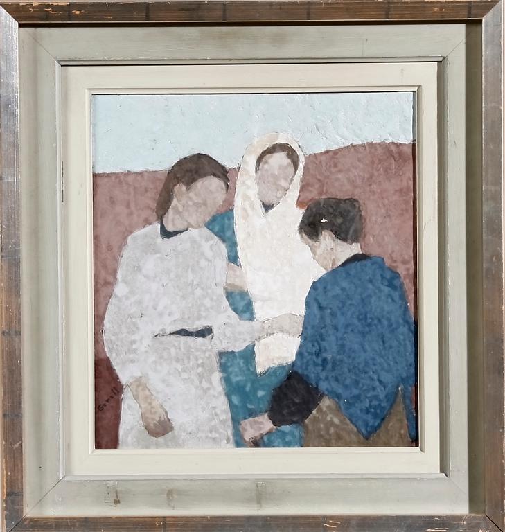 GERELL, GRETA, olja på pannå, sign.