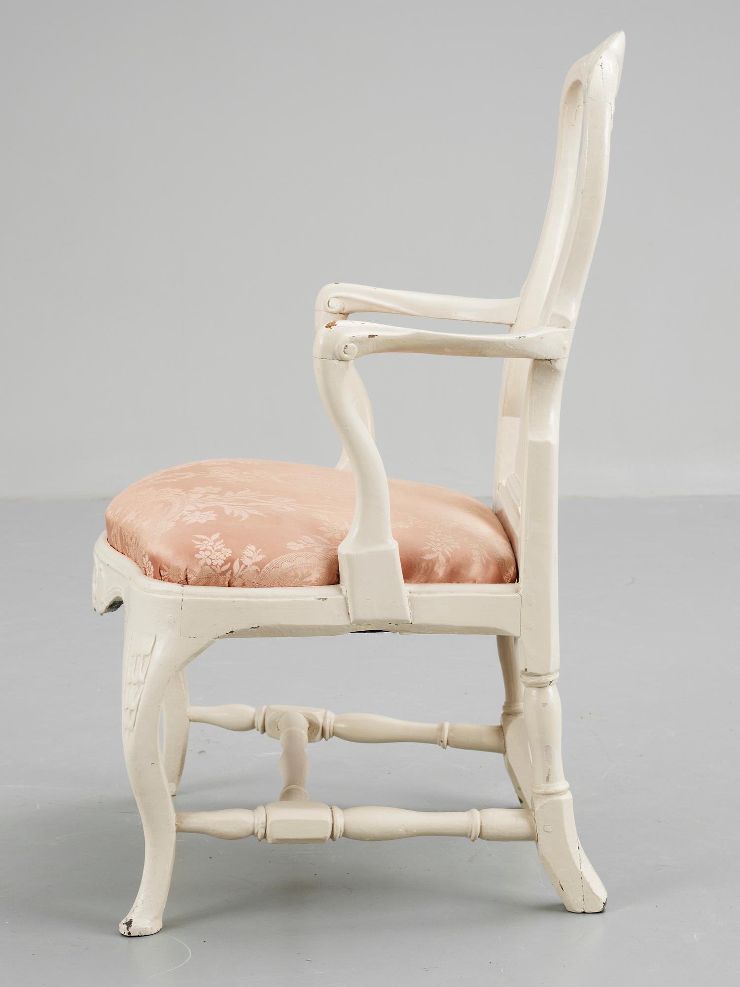 A Swedish 18th century Rococo armchair.
