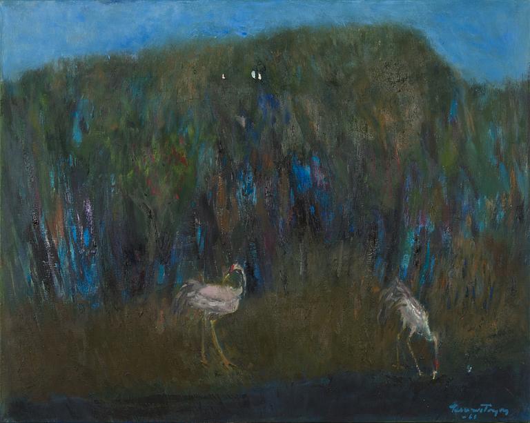 Tellervo Töyry, öljy kankaalle, signeerattu ja päivätty -61.