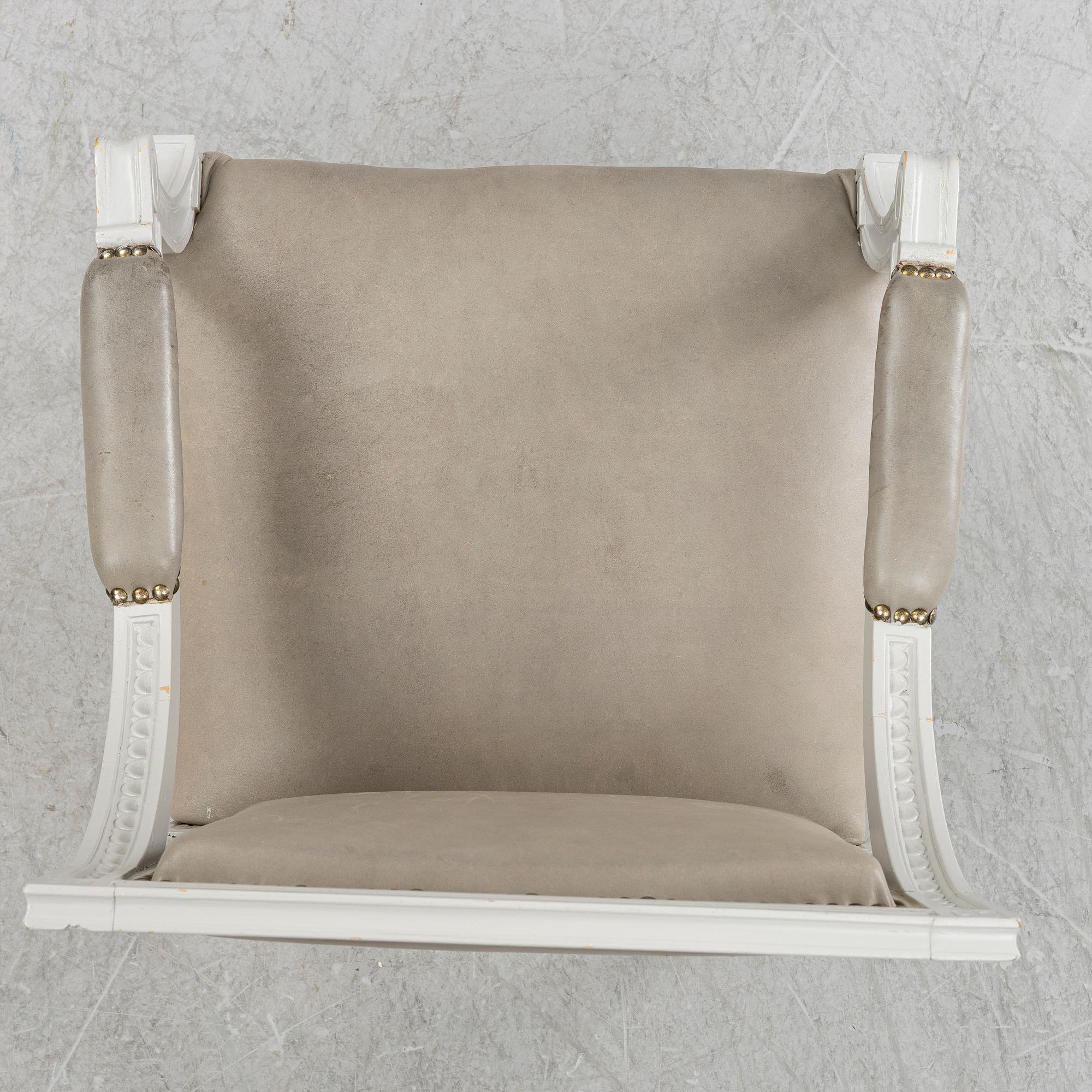 A Late Gustavian style armchair, second half of the 20th century.