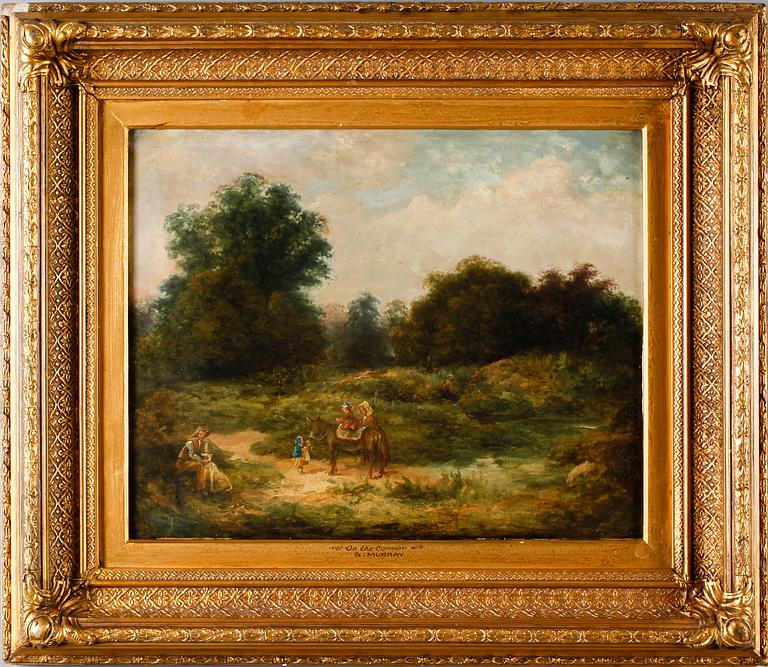OKÄND KONSTNÄR, olja på duk, signerad Geo Murray, England, 1800-tal.