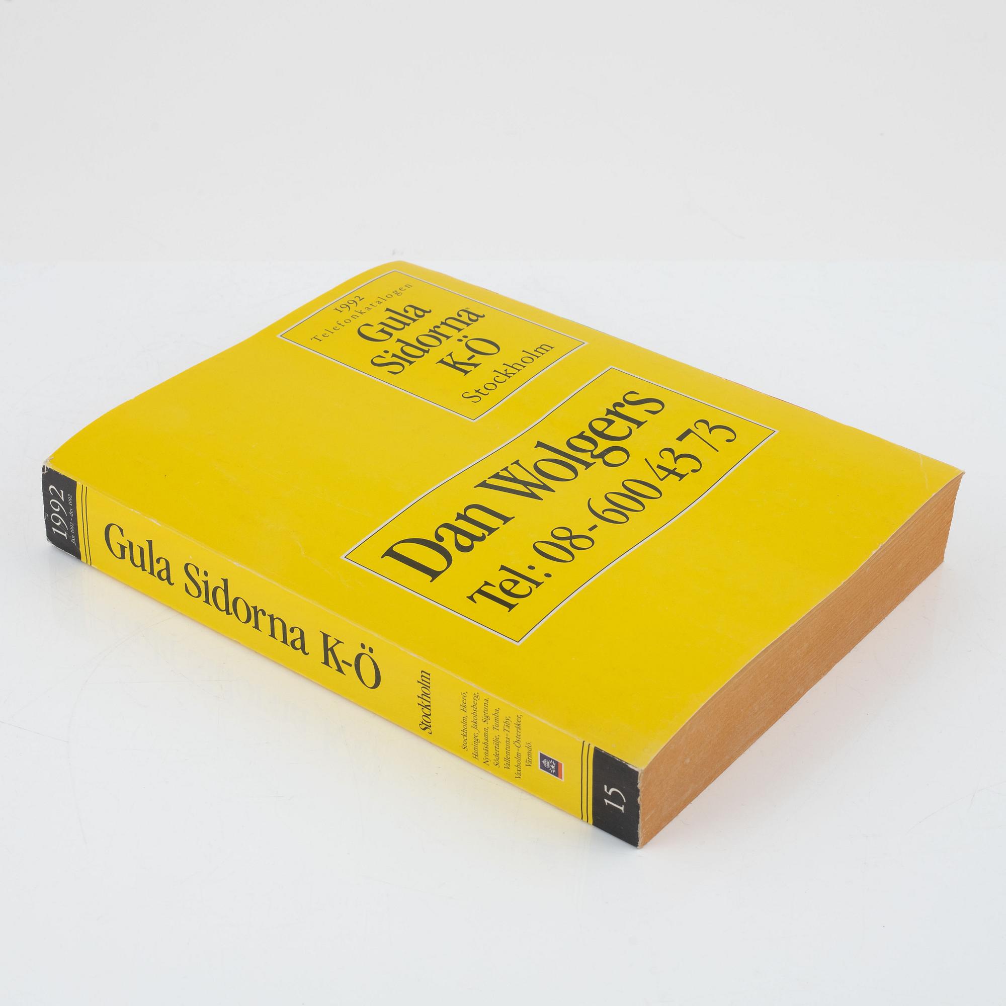Dan Wolgers, telephone book, 1992.