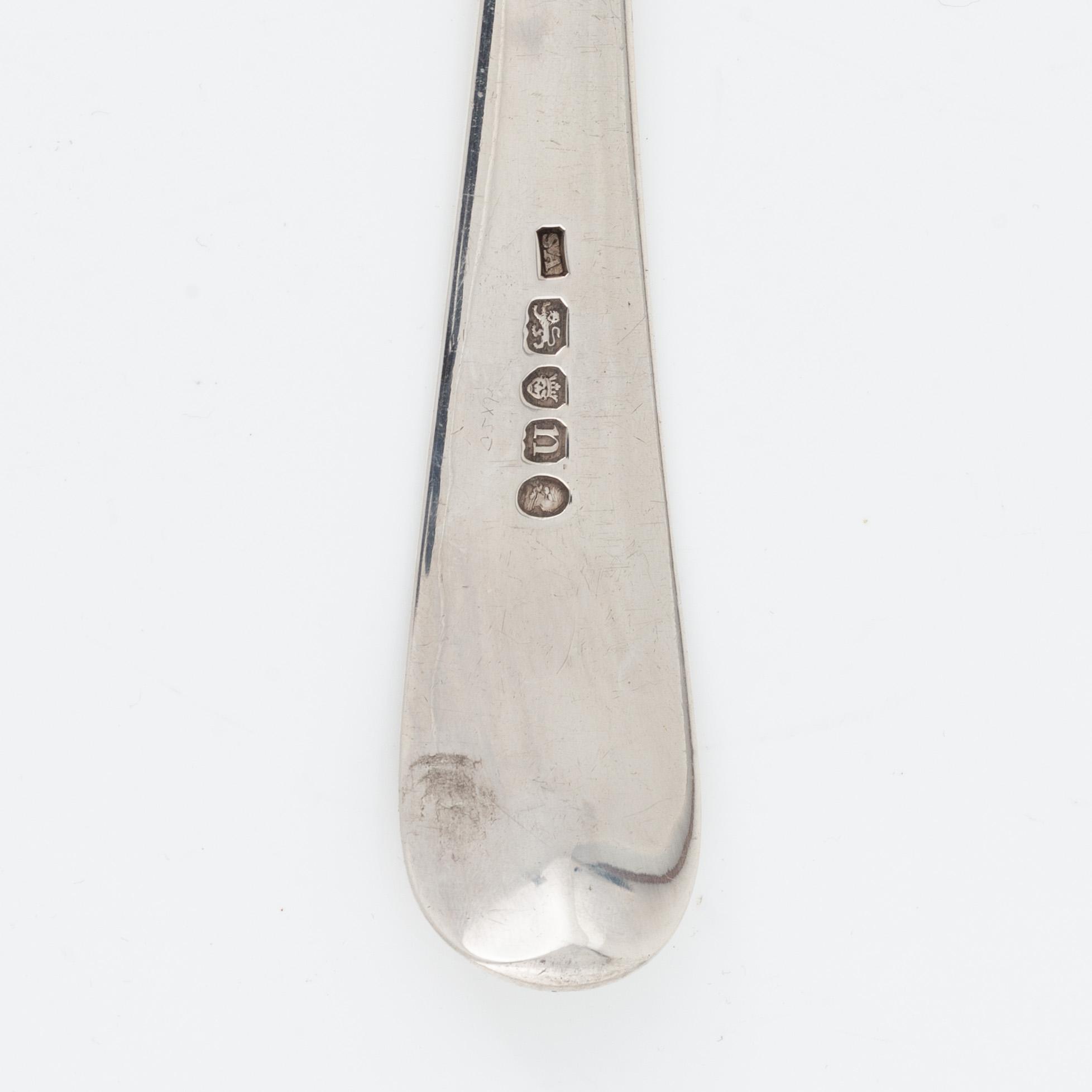 An English Silver Serving Spoon, mark of Samuel Adams, London 1778.