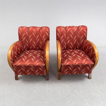 A pair of armchairs, 1940s.