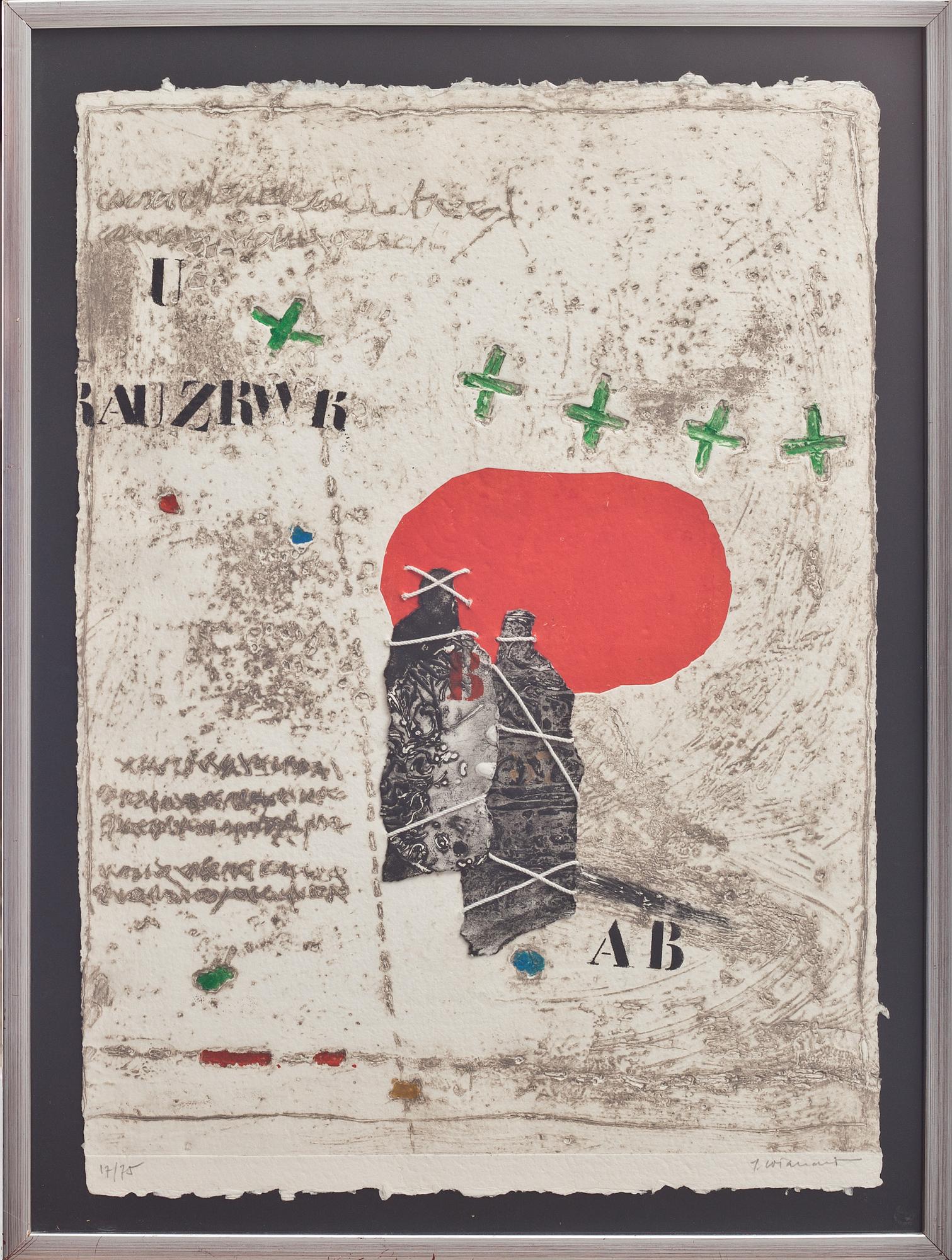 JAMES COIGNARD, färgetsning med carborundum och collage, signerad och numrerad 17/75.