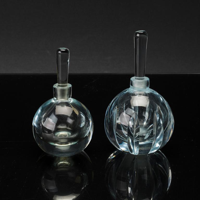 FLACONER 4 st, glas, bl.a. Orrefors,