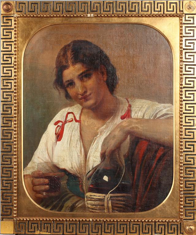 OKÄND KONSTNÄR, olja på duk, osignerad, 1800-tal.