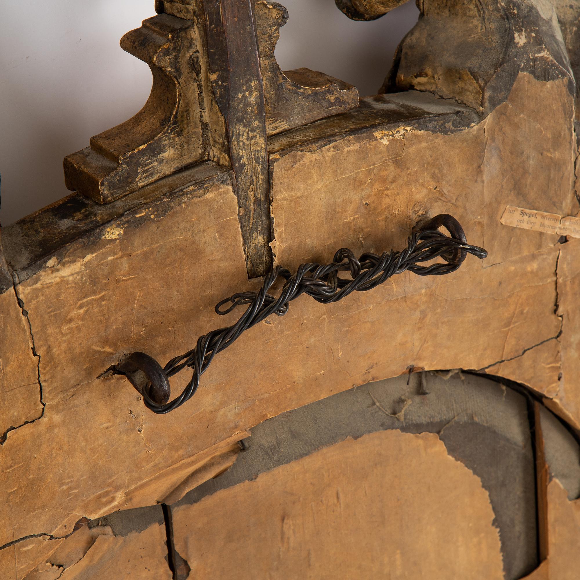 A late Baroque mirror overpiece from the workshop of Burchardt Precht (Master 1674-1738), early 18th century.