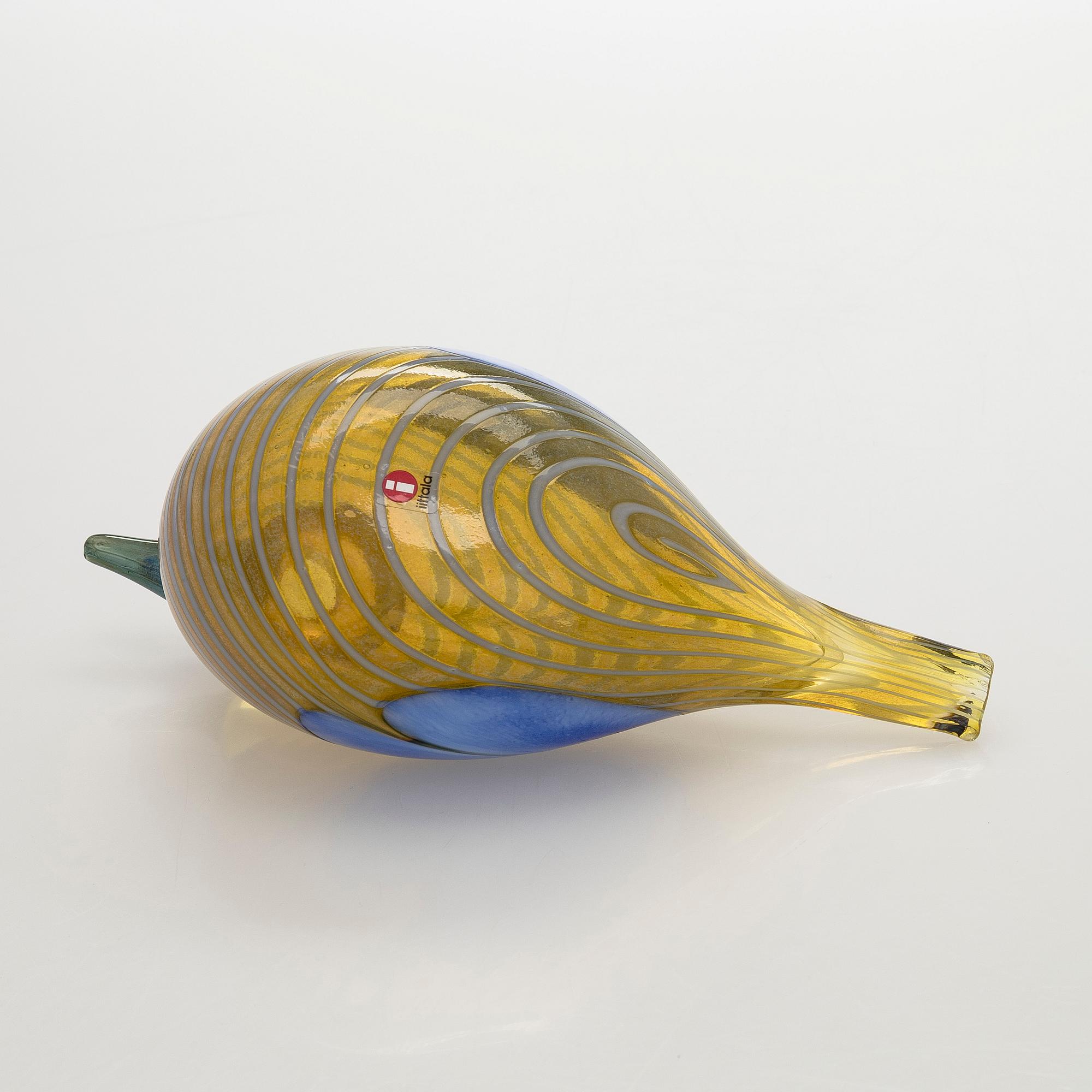 Oiva Toikka, årsfågel och ägg 2004, "Blue Scaup Duck", signerade O. Toikka Nuutajärvi 2004.