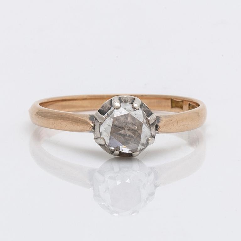 Ring 18K guld m 1 rosensten ca 0,40 ct.