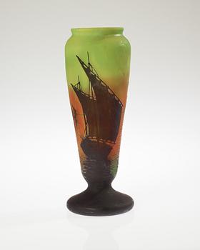 A Daum Art Nouveau cameo glass vase, Nancy, France.