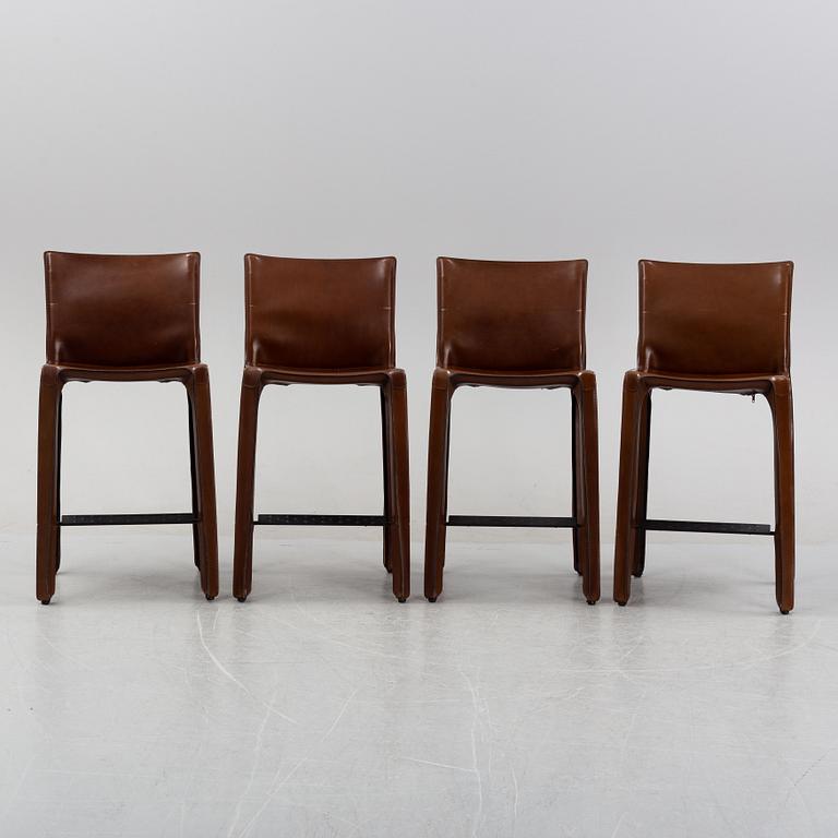 Mario Bellini, a set of four '410 CAB' bar stools for Cassina, Italy.