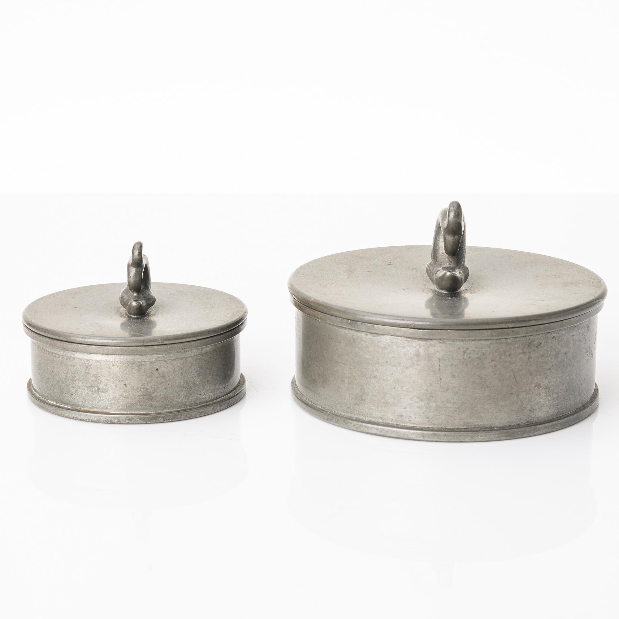 Jars with lids, 2 pcs, Firma Svenskt Tenn, Stockholm, Sweden, 1932.