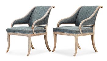 1387. A pair of late Gustavian circa 1800 armchairs.